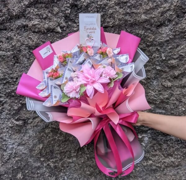 MoneyNest Pink Bloom Bucket
